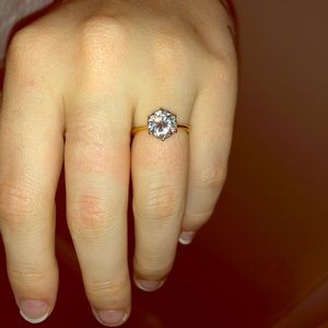 2 Carat Moissanite Engagement Ring Set